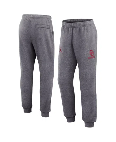 JORDAN MEN'S HEATHER GRAY OKLAHOMA SOONERS PRIMETIME CLUB FLEECE JOGGER PANTS