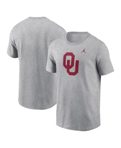 Jordan Men's Heather Gray Oklahoma Sooners Primetime Evergreen Logo T-shirt