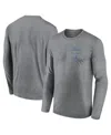 Jordan Men's Heather Gray Ucla Bruins Primary Stack Legend Performance Long Sleeve T-shirt In Gray
