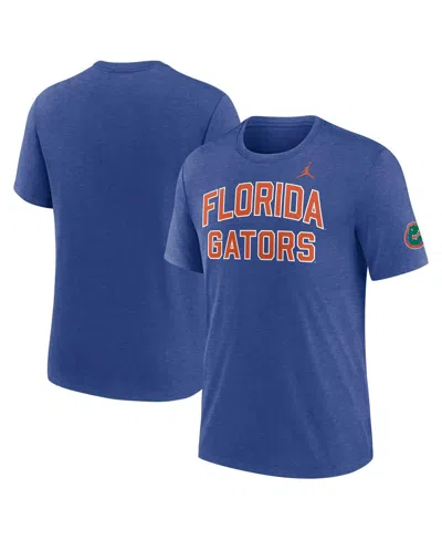 Jordan Men's Heather Royal Florida Gators Campus Collegiate Block Tri-blend T-shirt In Blue