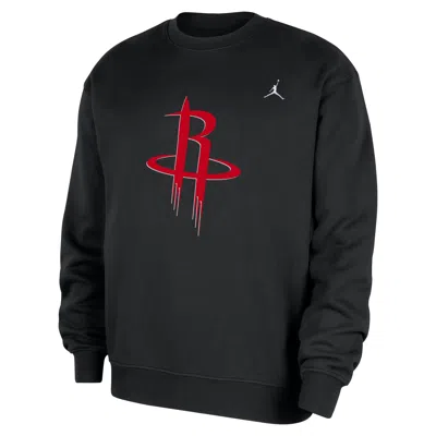 Jordan Men's Houston Rockets Statement Essentials  Nba Fleece Crew-neck Sweatshirt In Animal Print
