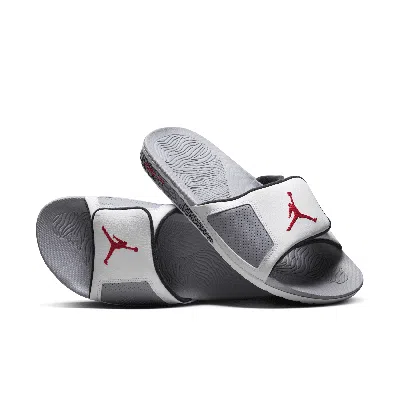 Jordan Men's  Hydro Iii Slides In White/fire Red/cement Grey