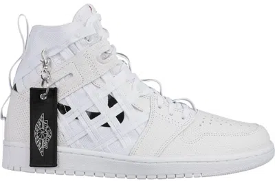 Pre-owned Jordan Men's  1 Cargo Sneakers In White/black/metallic Silver