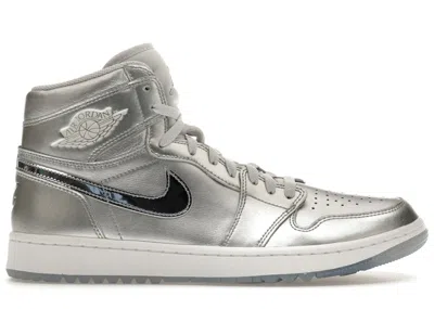 Pre-owned Jordan Men's  1 High Golf Gift Giving Pack Sneakers In Metallic Silver/photon Dust