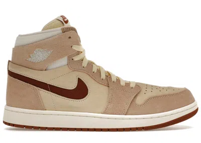 Pre-owned Jordan Men's  1 High Zoom Air Cmft 2 Legend Coffee Sneakers In Sail/legend Medium Brown/fossil