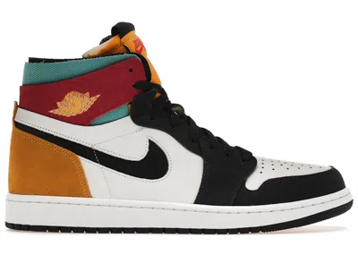 Pre-owned Jordan Men's  1 High Zoom Air Cmft Sneakers In Anthracite/university Gold/washed Teal In Multi