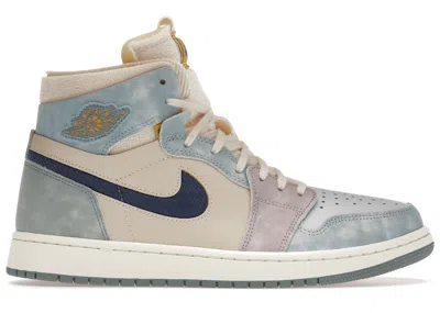 Pre-owned Jordan Men's  1 High Zoom Air Cmft Sneakers In Celestine Blue/sail/navy In Multi