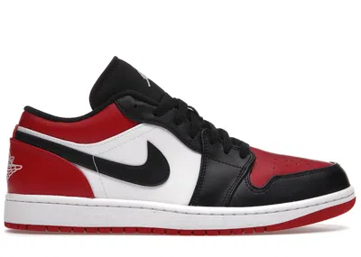 Pre-owned Jordan Men's  1 Low Bred Toe Sneakers In Gym Red/white/black
