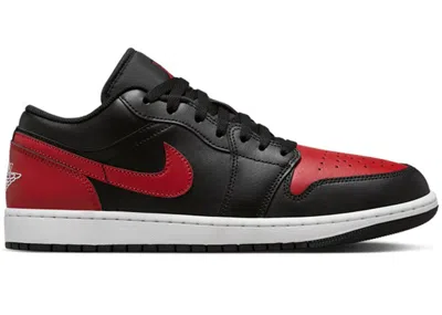 Pre-owned Jordan Men's  1 Low Bred Twist Sneakers In Black/varsity Red/summit White In Multi