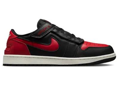 Pre-owned Jordan Men's  1 Low Flyease Sneakers In Black/summit White/varsity Red In Multi
