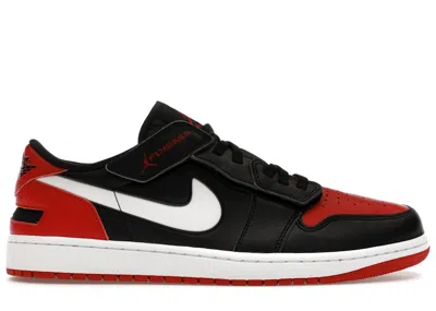 Pre-owned Jordan Men's  1 Low Flyease Sneakers In Black/white/gym Red In Multi