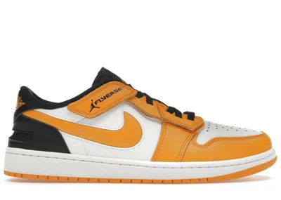 Pre-owned Jordan Men's  1 Low Flyease Sneakers In White/black/university Gold In Multi
