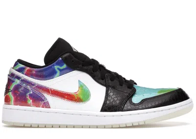 Pre-owned Jordan Men's  1 Low Galaxy Sneakers In Black/ White