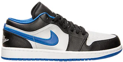 Pre-owned Jordan Men's  1 Low Metallic Platinum Sneakers In Black/white/game Royal