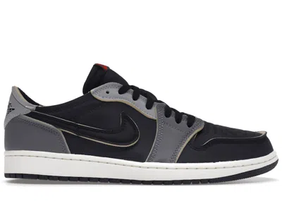 Pre-owned Jordan Men's  1 Low Og Ex Smoke Grey Sneakers In Black/dark Smoke Grey/light Smoke Grey In Multi