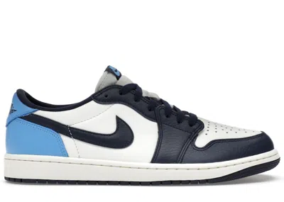 Pre-owned Jordan Men's  1 Low Og Unc Sneakers In Obsidian/university Blue/sail In Multi