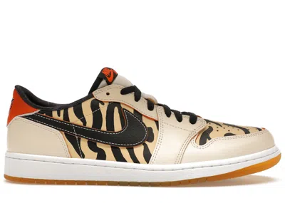 Pre-owned Jordan Men's  1 Low Og Year Of The Tiger Sneakers In Sail/black/orange
