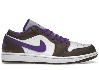 Pre-owned Jordan Men's  1 Low Purple Mocha Sneakers In Palomino/wild Berry/white In Multi