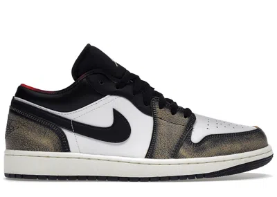 Pre-owned Jordan Men's  1 Low Se Wear Away Yellow Sneakers In Black/white Onyx In Multi