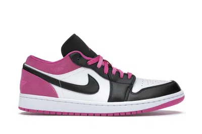 Pre-owned Jordan Men's  1 Low Sneakers In Black/active Fuchsia/white