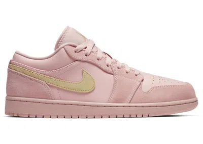 Pre-owned Jordan Men's  1 Low Sneakers In Coral Stardust/club Gold In Multi