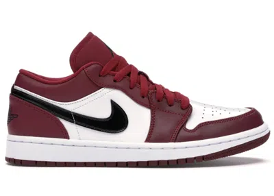 Pre-owned Jordan Men's  1 Low Sneakers In Noble Red/black/white In Multi