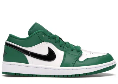 Pre-owned Jordan Men's  1 Low Sneakers In Pine Green/black/white In Multi