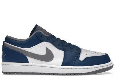 Pre-owned Jordan Men's  1 Low Sneakers In True Blue/cement Grey/white In Multi