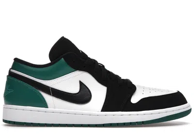 Pre-owned Jordan Men's  1 Low Sneakers In White/black/mystic Green