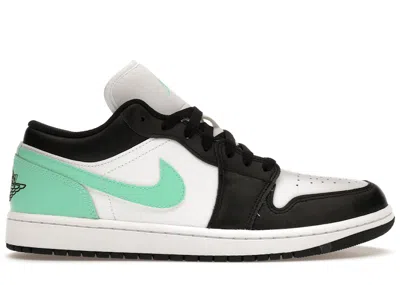 Pre-owned Jordan Men's  1 Low Sneakers In White/green Glow/black