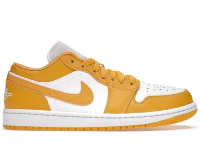 Pre-owned Jordan Men's  1 Low Sneakers In White/pollen