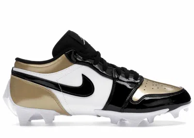 Pre-owned Jordan Men's  1 Low Td Cleat Patent Gold Toe Sneakers In Metallic Gold/white/black In Multi