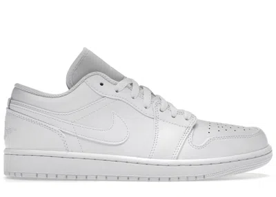 Pre-owned Jordan Men's  1 Low Triple Sneakers In White