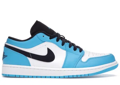 Pre-owned Jordan Men's  1 Low Unc (2021) Sneakers In White/dark Powder Blue/obsidian