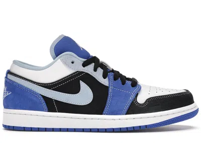 Pre-owned Jordan Men's  1 Low White Sneakers In Racer Blue/psychic Blue/black