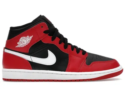 Pre-owned Jordan Men's  1 Mid (2024) Sneakers In Black/gym Red/white