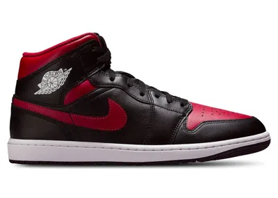 Pre-owned Jordan Men's  1 Mid Bred Twist Sneakers In Black/varsity Red/summit White In Multi