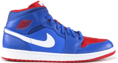 Pre-owned Jordan Men's  1 Mid Detroit Pistons Sneakers In Game Royal/gym Red/white In Multi