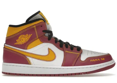 Pre-owned Jordan Men's  1 Mid Dia De Los Muertos Sneakers In White/fuchsia/orange In Multi