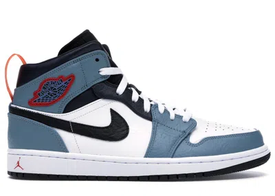 Pre-owned Jordan Men's  1 Mid Fearless Facetasm Sneakers In White/black/celestial Teal