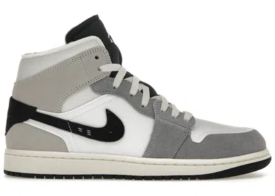 Pre-owned Jordan Men's  1 Mid Se Craft Black Sneakers In Cement Grey/white/tech Grey In Multi