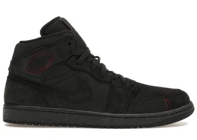 Pre-owned Jordan Men's  1 Mid Se Craft Dark Smoke Red Sneakers In Dark Smoke Grey/black/varsity Red