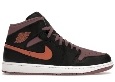 Pre-owned Jordan Men's  1 Mid Se Sneakers In Black/sky Blue J Mauve/white
