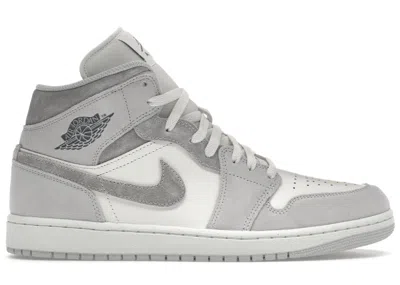 Pre-owned Jordan Men's  1 Mid Se Sneakers In Neutral Grey/sail/smoke Grey