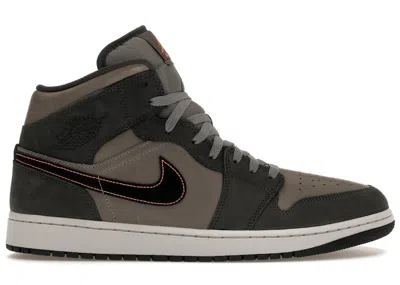 Pre-owned Jordan Men's  1 Mid Se Sneakers In Night Stadium/black/flat Pewter In Multi