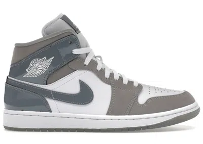 Pre-owned Jordan Men's  1 Mid Se Sneakers In White/medium Grey/cool Grey