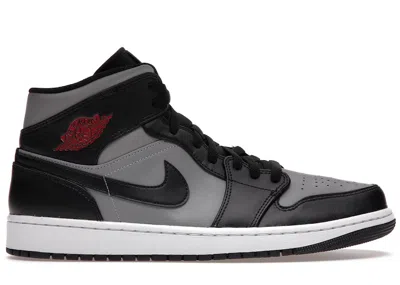 Pre-owned Jordan Men's  1 Mid Shadow Red Sneakers In Black/gym Red/particle Grey In Multi
