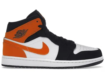 Pre-owned Jordan Men's  1 Mid Shattered Backboard Sneakers In Black/white/starfish In Multi