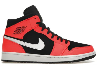 Pre-owned Jordan Men's  1 Mid Sneakers In Black/white/infrared 23 In Multi