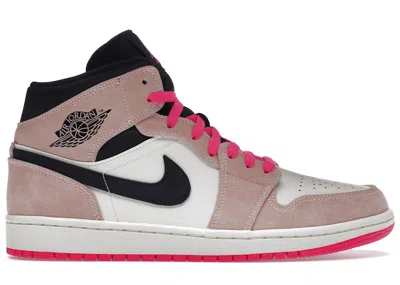 Pre-owned Jordan Men's  1 Mid Sneakers In Crimson Tint/hyper Pink/black In Multi